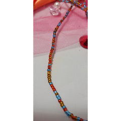 Red, Blue and Gold Shiny Waist Beads