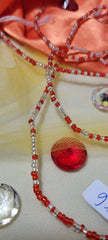 Red and Crystal Clear Waist Beads