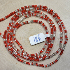 Red and Crystal Clear Waist Beads