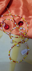 Red, Yellow and White Waist Beads