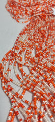 Round Chili Red Crystal Clear Waist Beads