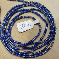 Clear Round Navy Blue Mixed Waist Beads