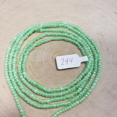 Round Shimmering Solid Aquamarine Green Waist Beads