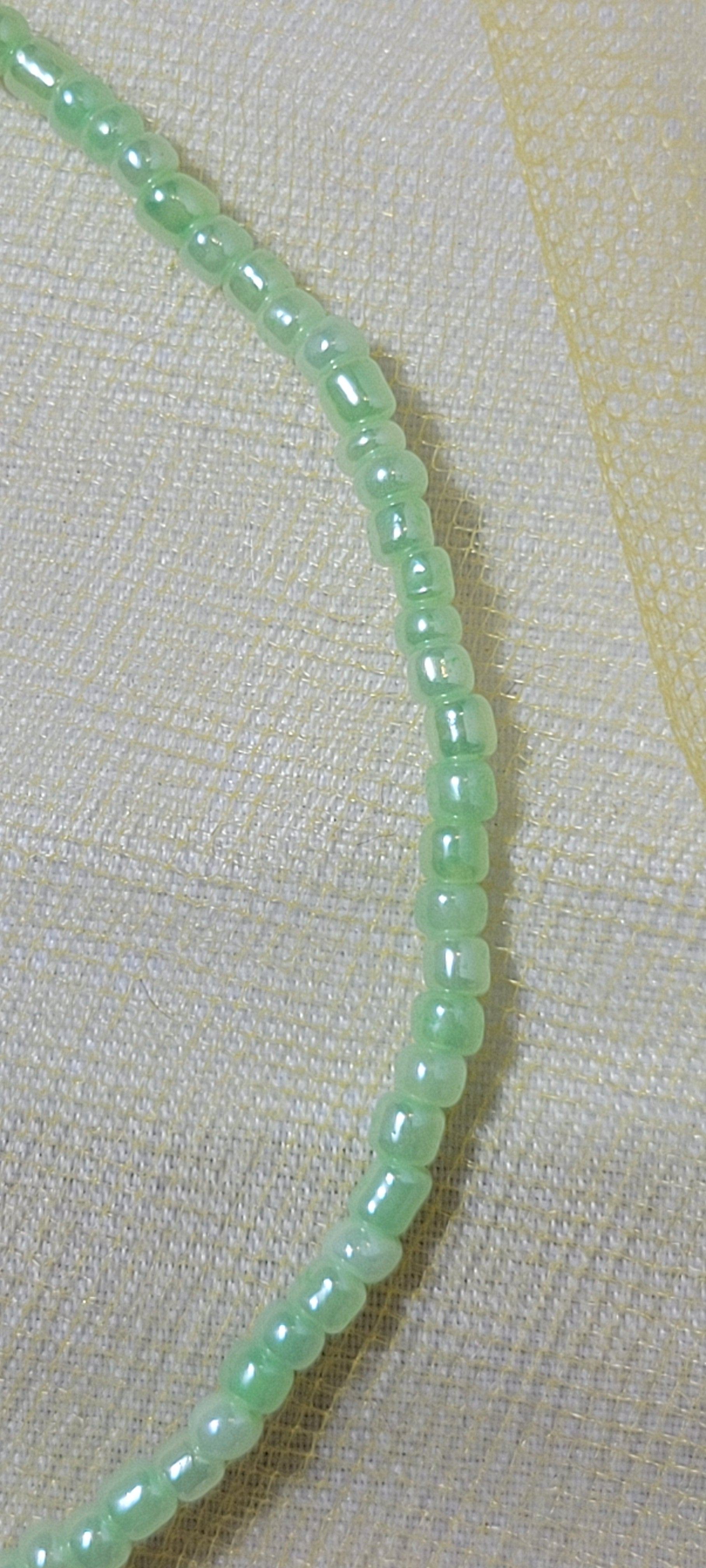 Round Shimmering Solid Aquamarine Green Waist Beads