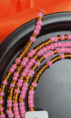 Pink and Gold Waist Beads - Beads Of Africa