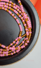 Pink and Gold Waist Beads - Beads Of Africa