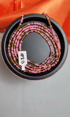 Pink and Gold Waist Beads - Beads Of Africa