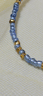 Shiny Blue with Gold Waist Beads
