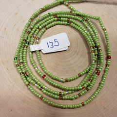 Shiny Lime Green with Mixed Color Waist Beads