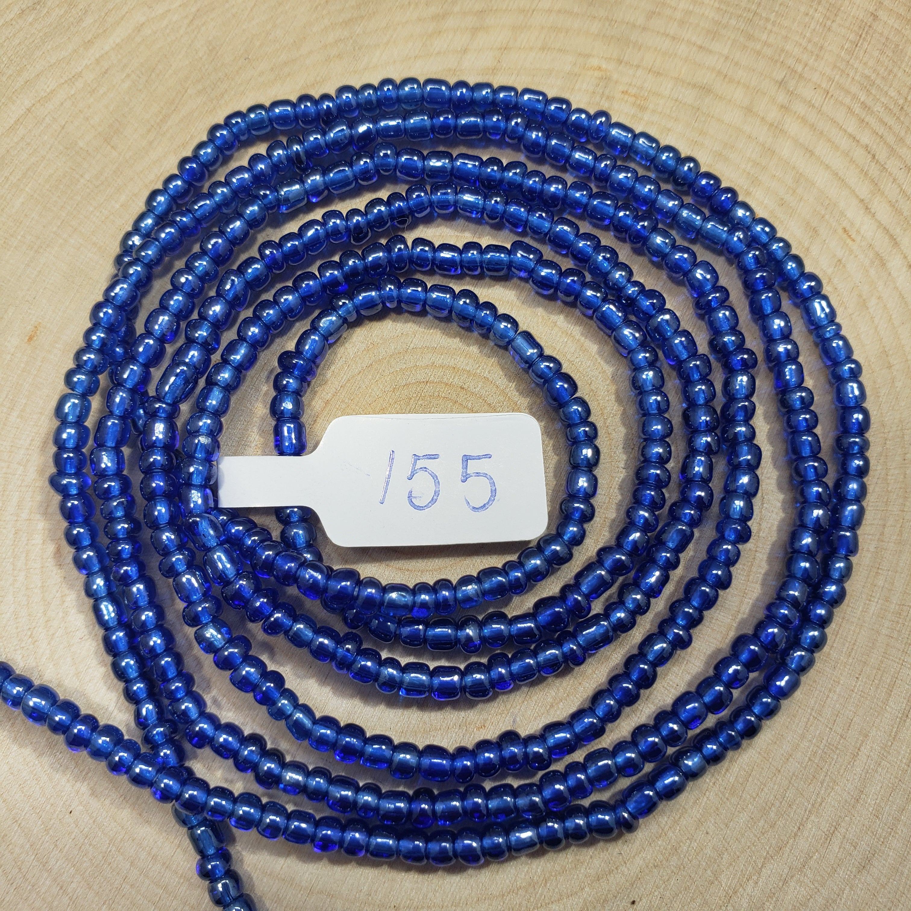 Shiny Double Toned Blue Waist Beads