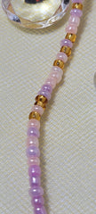 Soft Pink with Crystal Gold Waist Beads