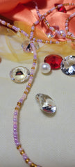 Soft Pink with Crystal Gold Waist Beads