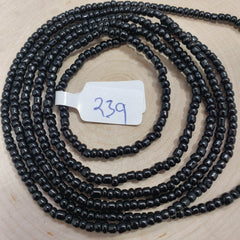 Solid Skinny Black Waist Beads