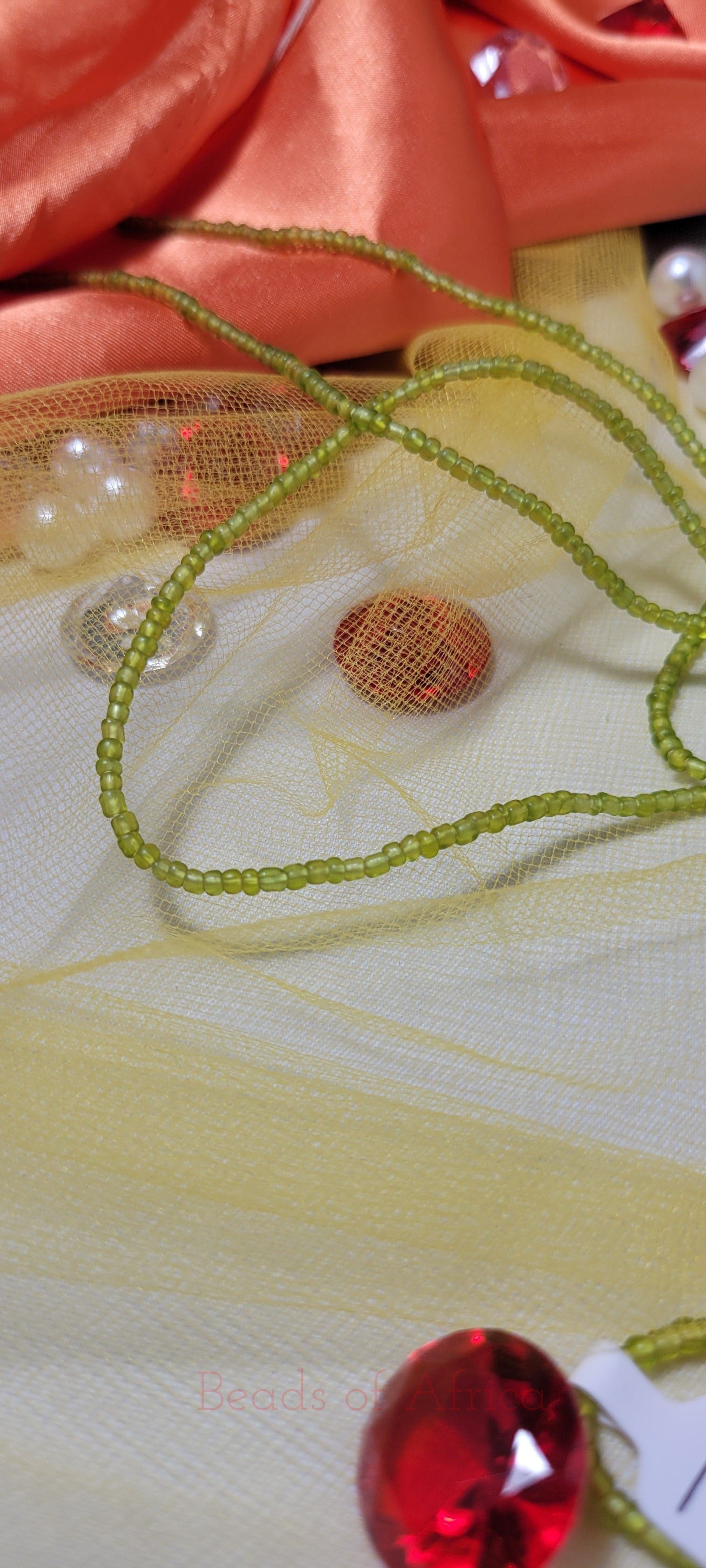 Solid Crystal Shiny Green Waist Beads