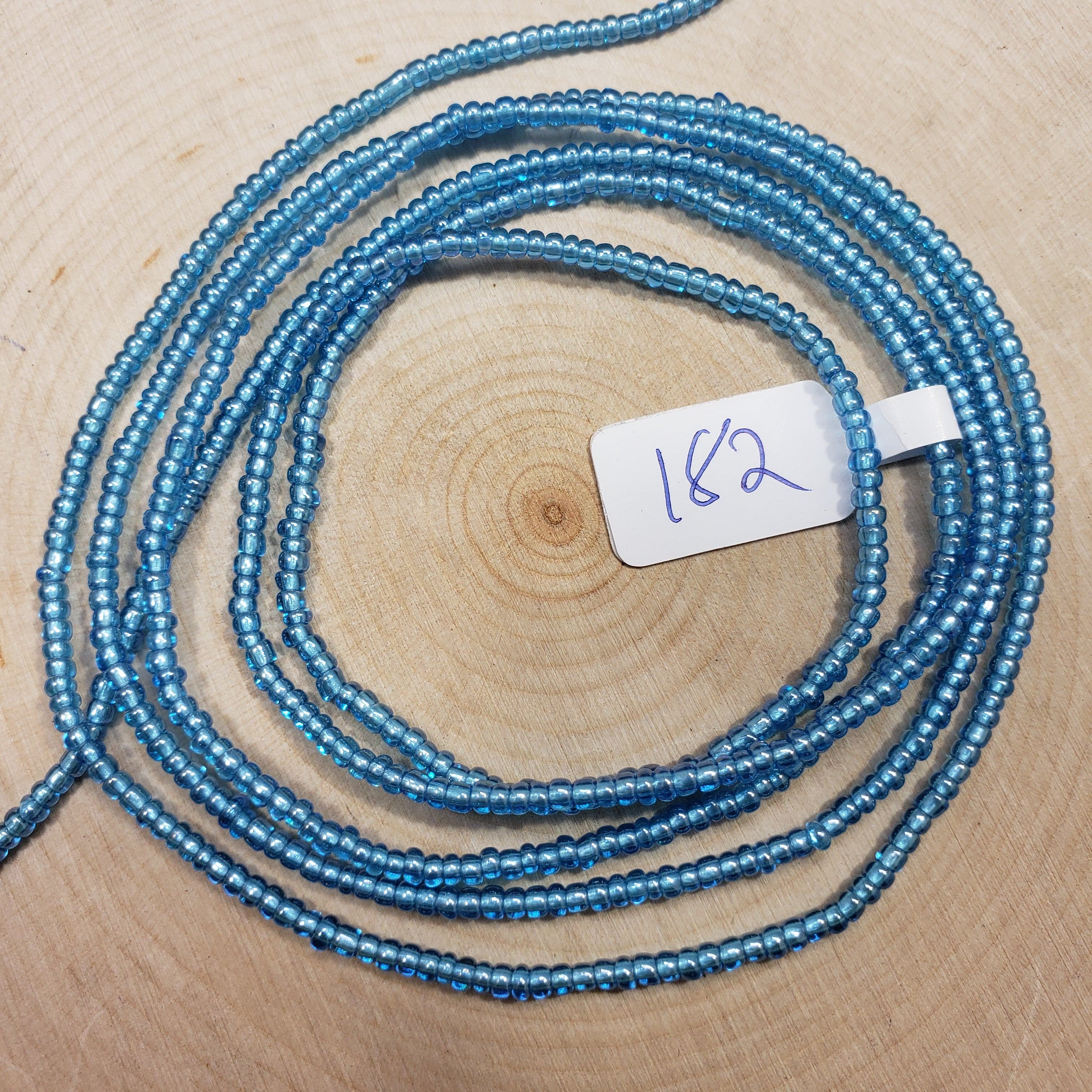 Solid Light Blue Shiny Waist Beads