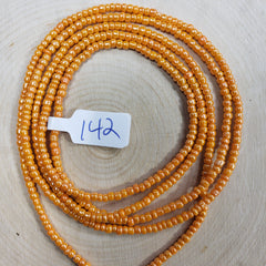 Solid Orange Shiny Waist Beads