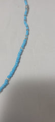 Solid Sky Blue with Crystal Clear Waist Beads