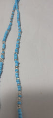 Solid Sky Blue with Crystal Clear Waist Beads