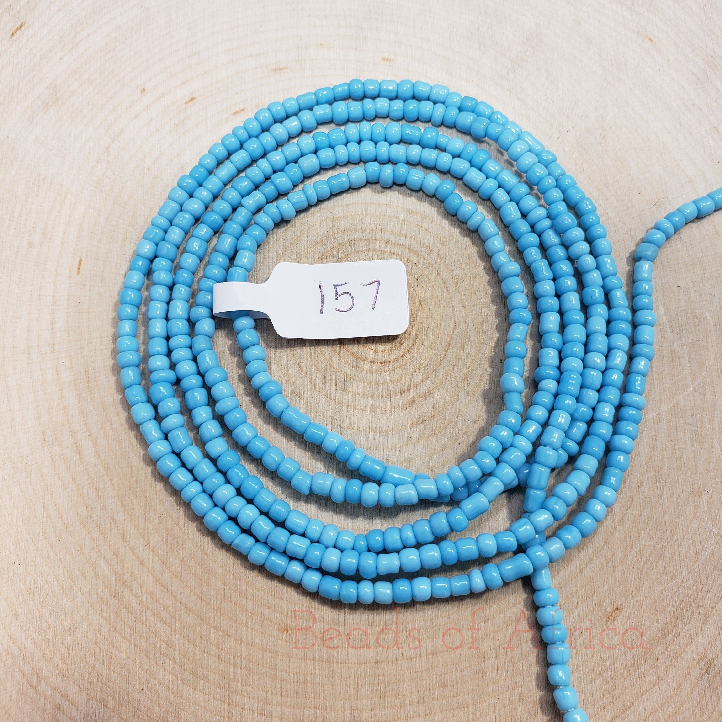 Solid Sky Blue Skinny Waist Beads