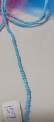 Solid Sky Blue Skinny Waist Beads