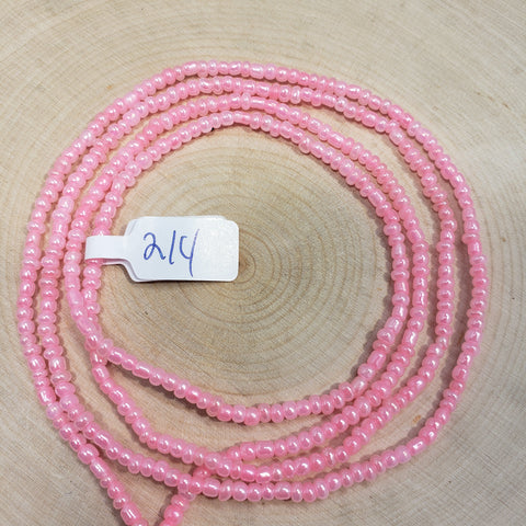 Solid Soft Pink Shiny Waist Beads