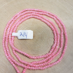 Solid Soft Pink Shiny Waist Beads
