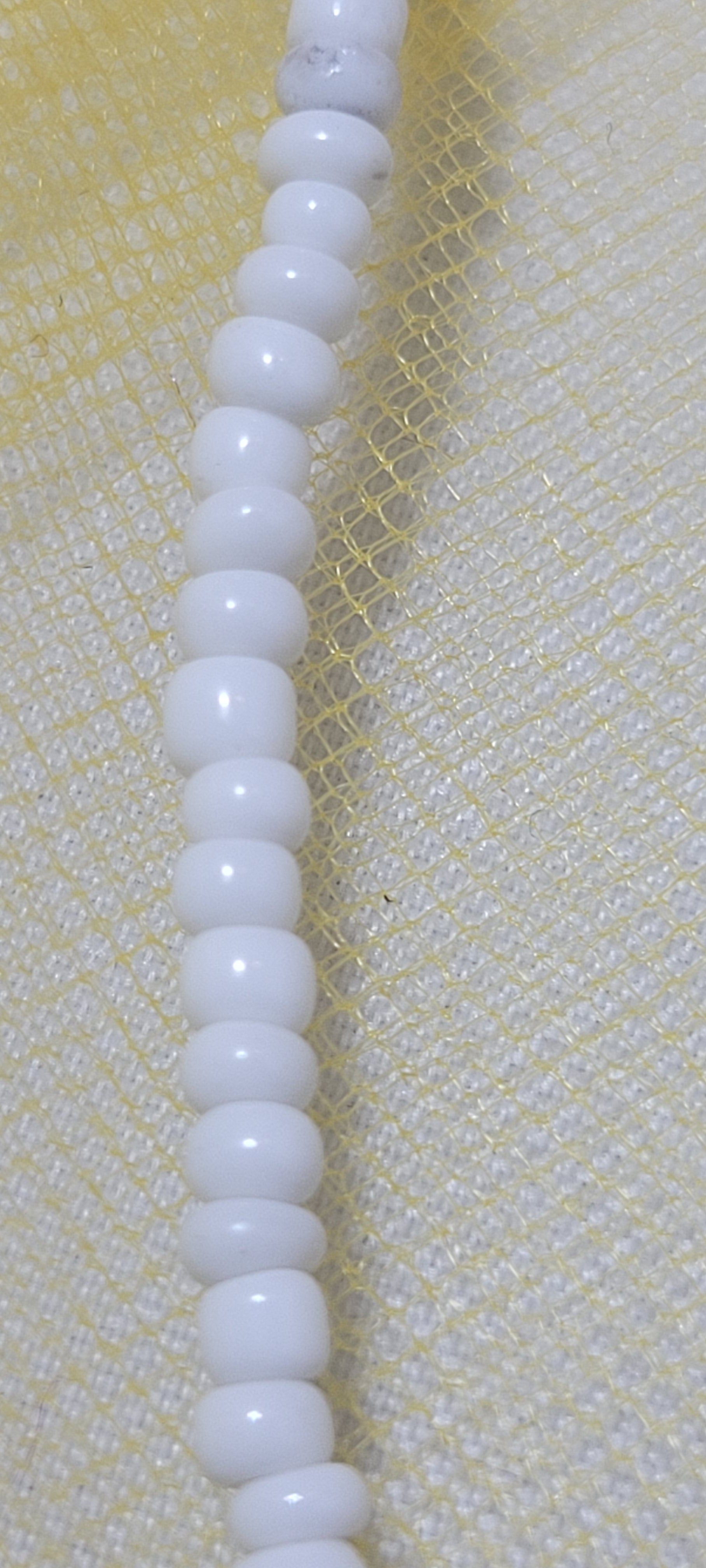 Solid White Skinny Waist Beads