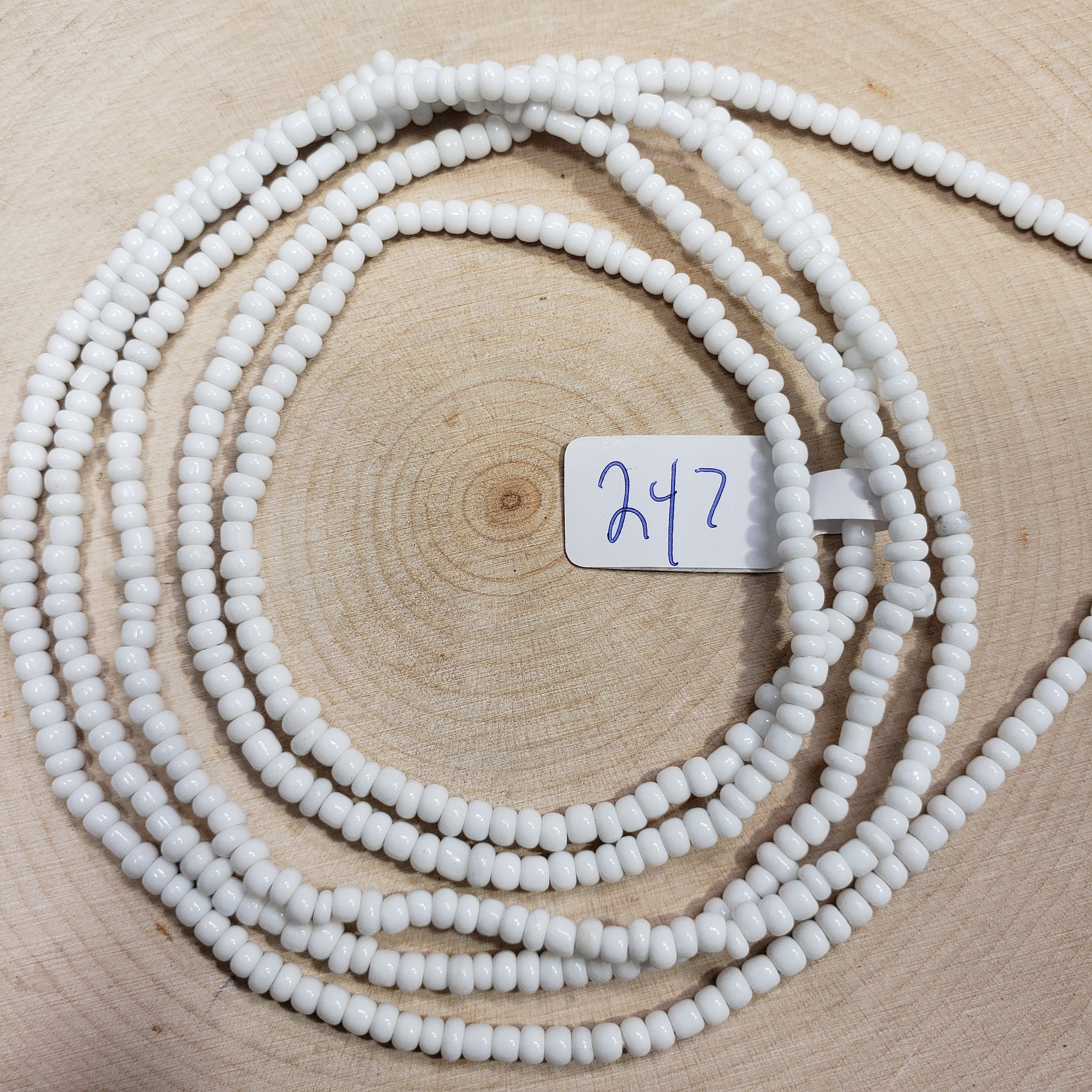 Solid White Skinny Waist Beads