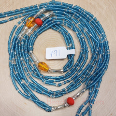 Triple Strand Glow in the Dark Butterfly Blue Waist Beads