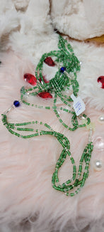 Triple Strand Glow in the Dark Butterfly Green Crystal Waist Beads