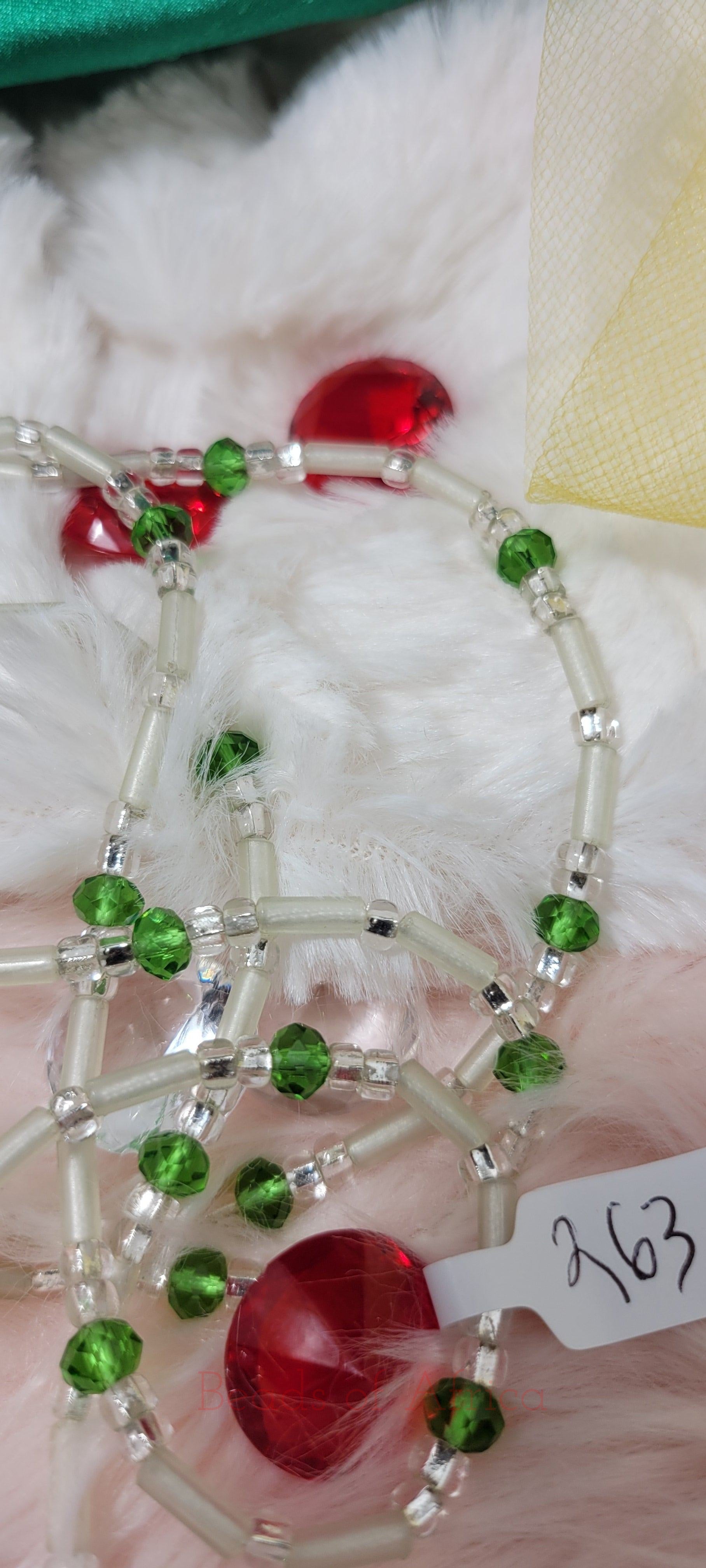 Tubular Green Gems Glow In The Dark Waist Beads