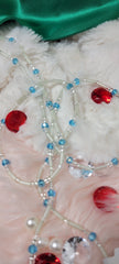 Tubular Sky Blue Gems Glow in the Dark Waist Beads