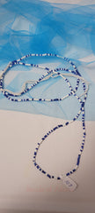 White and Dark Blue Waist Beads