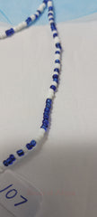 White and Dark Blue Waist Beads