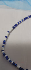 White and Dark Blue Waist Beads