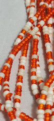 White and Shiny Red Waist Beads