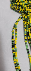 Yellow Black and Shinny Green Waist Beads