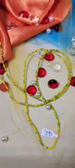 Yellow and Crystal Green Waist Beads