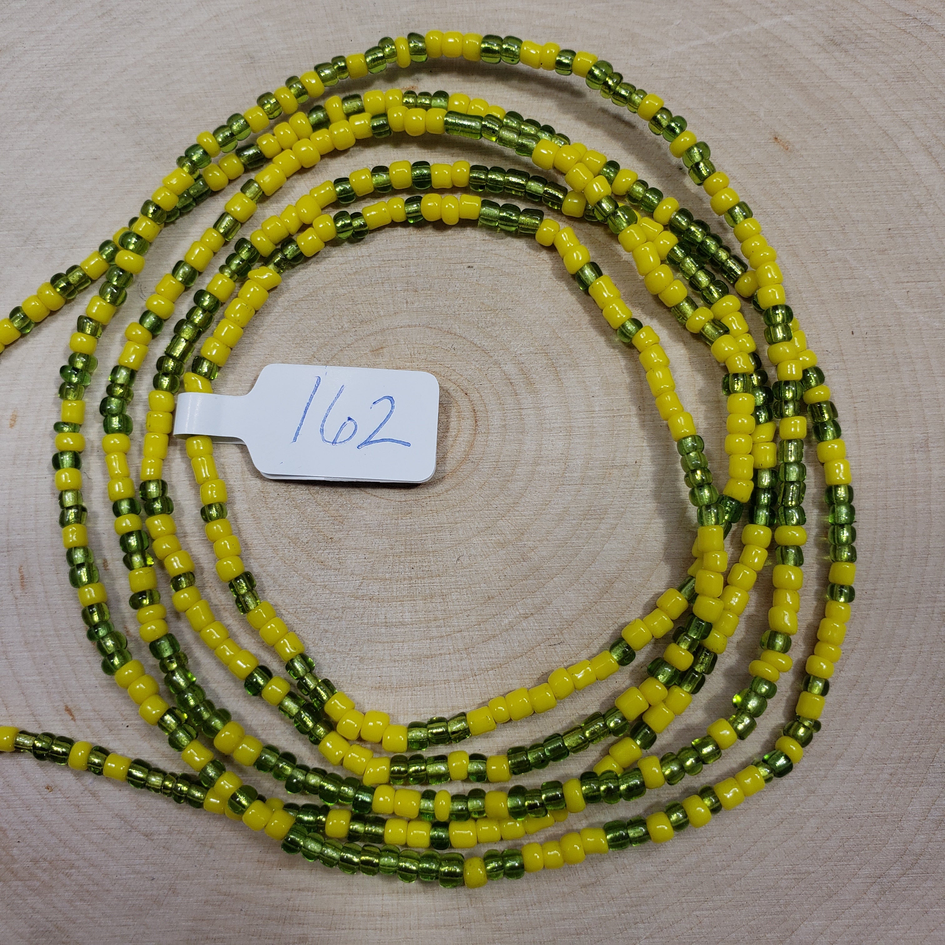 Yellow and Crystal Green Waist Beads