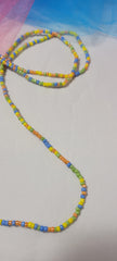 Yellow, Green, Blue and Orange Shiny Waist Beads