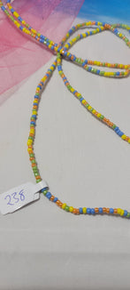 Yellow, Green, Blue and Orange Shiny Waist Beads