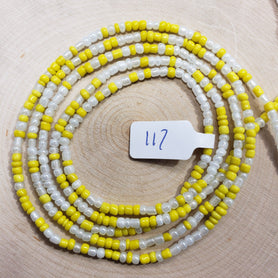 Yellow and White Waist Beads