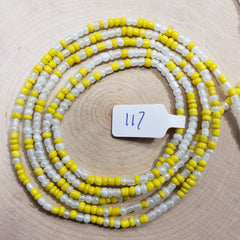 Yellow and White Waist Beads